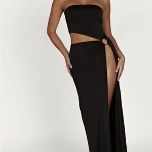 Meshki Black Strapless Cutout Dress
